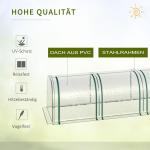 Folieväxthus Växthus Transparent av Stål och PVC för Växtuppfödning och Odling med Dörr Kall Ram Väderbeständigt Skydd 395 x 100 x 80 cm