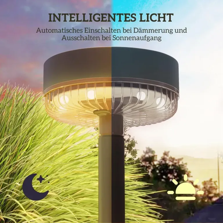 Solcellslampor Trädgårdslampa Svart av Plast för Gräsmatta