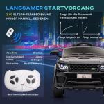 Elbil Barnbil Vit av Plast för Barn 3-5 År med 2,4 G Fjärrkontroll och Säkerhetsbälte Musik och Strålkastare Hastighet upp till 5 km/h