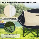 Campingstol 2-sits och Hopfällbar Fåtölj med Mugghållare samt Transportväska Hållbar och Stabil Khaki Polyester och Metall upp till 250 kg