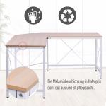 L-Format Hörnskrivbord Modern Design Rymligt Vinkelskrivbord MDF för Hemmakontor Naturlig Träfinish Natur 150 X 150 X 76 Cm