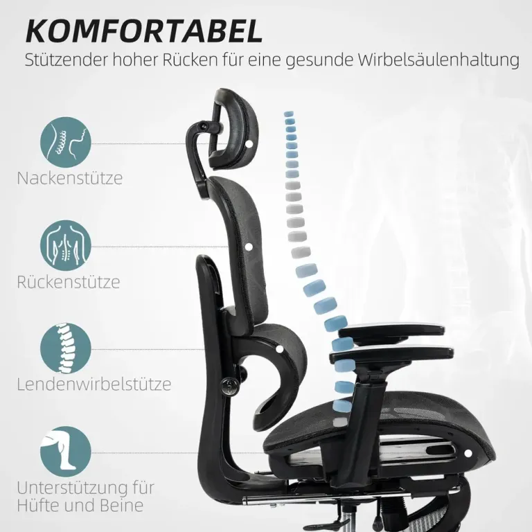 Kontorsstol Ergonomisk Svart av Nät