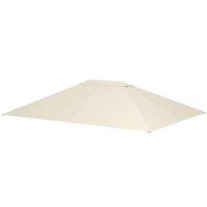 Ersättningstak Paviljongtak Kräm av Polyester för Trädgårdsmöbler och Paviljong Vattentät med UV-Skydd Väderbeständig Topp 3,97 x 2,97 m