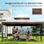 Paviljontak Prisvärd Mörkbrun Polyester för Trädgårdspaviljong som Reservtak för Skydd mot Sol och Regn i Trädgården 3x4m
