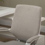 Ergonomisk Kontorsstol i Beige Tyg, Bekväm Skrivbordsstol med Svankstöd, Justerbar Arbetsstol för Hemmakontor, Beige, 120 kg