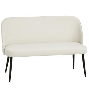 Soffa 2-sits Modern Beige Sammet och Metall för Vardagsrum Bekväm Polstrerad Design med Träram och Mjuk Sits 117 cm