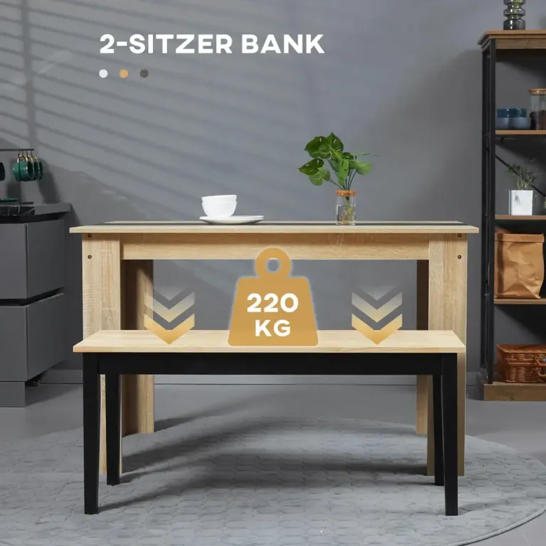 Sittbänk i Massiv Furu för 2 Personer Natur 102 x 36 x 45 cm