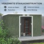 Verktygsbod Trädgårdsbod Redskapsbod Skjutdörr Ventilationsfönster Stål Ljusgrön 280 X 130 X 172 Cm