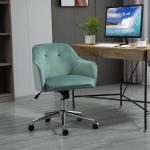 Retro Kontorsstol i Grönt Tyg, Ergonomisk Skrivbordsstol med Vippfunktion, Bekväm Arbetsstol för Hemmakontor, Grön, 120 kg