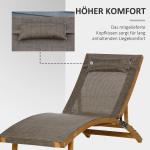 Justerbar Solstol med Dyna, Bekväm Trädgårdsstol med Ryggstöd, Väderbeständig Utemöbel för Avkoppling, Brun, 182 x 64 x 71 cm