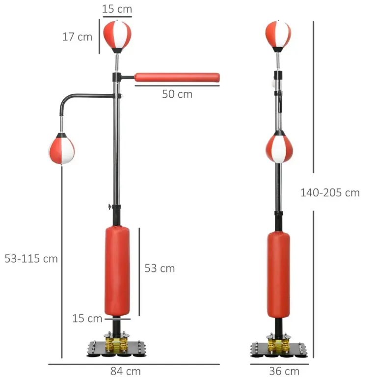 Boxningsstation med Speedball Boxningssäck 140-205 cm