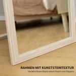 Helkroppsspegel med Ram Vit Glas och MDF för Sovrum och Hall Modern Golvspegel med Stativ och Väggfäste Klar Reflektion Minimalistisk 160 x 50 cm