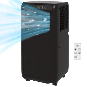 Luftkonditionering AC Svart av Plast och Metall för Hemmet Mobil 3-i-1 Kylning Ventilation Avfuktning LED Fjärrkontroll 9000 BTU