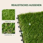 Konstgräs med Dräneringsfunktion, 6 500 Fibrer/m², 25 mm, Grön, Set om 10 st à 30 x 30 cm