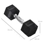 Hexagon Hantlar 2-Pack i Gjutjärn, Gummerade Vikter med Räfflat Grepp, Ergonomiska Hantlar för Styrketräning Hemma, Svart, 2 x 4 kg