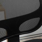 Ergonomisk Ritstol med Fotring, Höj- och Sänkbar Arbetsstol, Bekväm Snurrstol för Höga Skrivbord, Svart, 60 x 56 x 110-132 cm