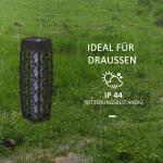 Sollampa Trädgårdslampa Grå av Rotting och Plast för Utomhusbruk LED Lampa med Ljussensor Anti-UV