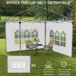 Sidoväggar 2-pack med Fönster för Paviljong Hållbar och Vattentät för Utomhusbruk Vit Polyester 3 x 3 m