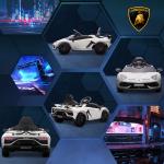 Licensierad Lamborghini Aventador Barnelbil, Gullwing-dörrar, Musik, Horn, för 3–5 År, Vit