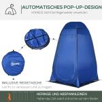 Pop-up Duschtält, Toaletttält och Campingomklädningstält med Bärväska, Mobilt Utedass, Mörkblått, 126x124x189 cm