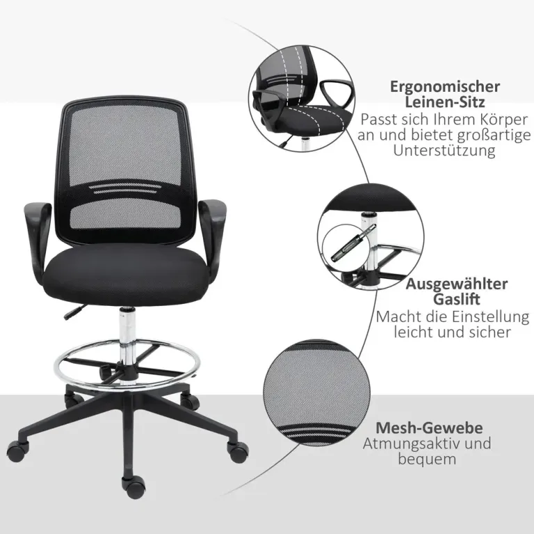 Ergonomisk Kontorsstol Chefsstol Höj- & Sänkbar