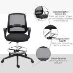 Ergonomisk Ståstol med Fotstöd Höj- och Sänkbar Snurrstol för Aktivt Sittande Svart 59,5 X 60 X 102,5-126 Cm