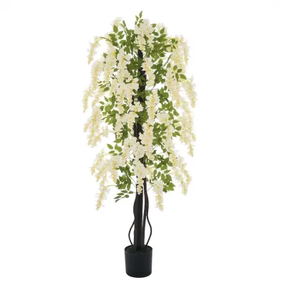 Konstgjord Blåregn Konstgjorda Plastblommor i 165 cm, Vit
