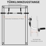 Pull-Up Bar Multifunktionell Träningshållare Dörrstång Stål med Skumhandtag för Fitness Hemma Svart Grå 92 X 40 X 17 Cm