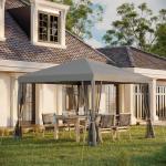 Fällbart Paviljong Lusthus Ljusgrå Svart av Oxford Tyg och Metall för Trädgård och Evenemang med Sidoväggar och Bärväska Skyddande 3 x 3 m