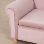 Barnsoffa Förvaringssoffa Rosa av Fleece och Trä för Barn 3-5 År Tvåsits med Förvaringsutrymme Mjuk och Bekväm 84 x 41,5 x 48,5 cm