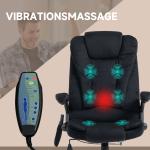Kontorsstol med Massage- och Värmefunktion, Ergonomisk, Höj- och Sänkbar, Svart