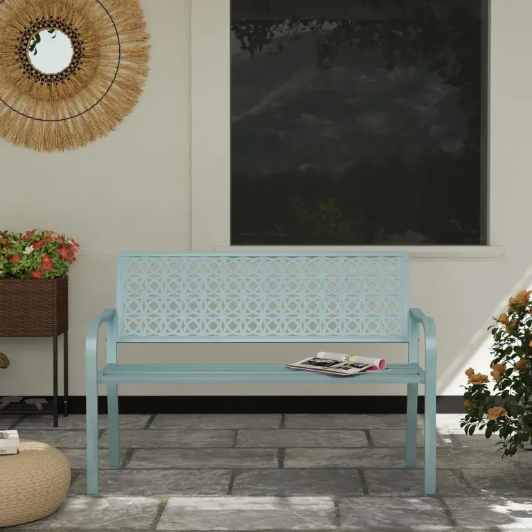 Trädgårdsbänk 2-Sits Blå 127 x 63 x 85 cm