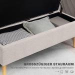 Förvaringsbänk, Linnelook, upp till 220 kg, Beige, 110 x 39 x 45 cm