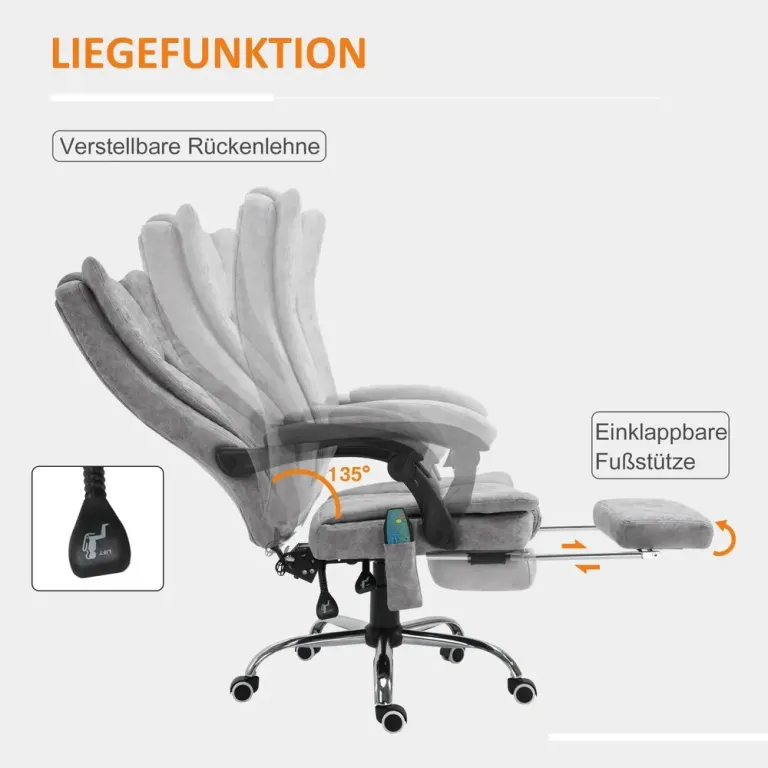 Ergonomisk Kontorsstol med Massage & Värme Svart