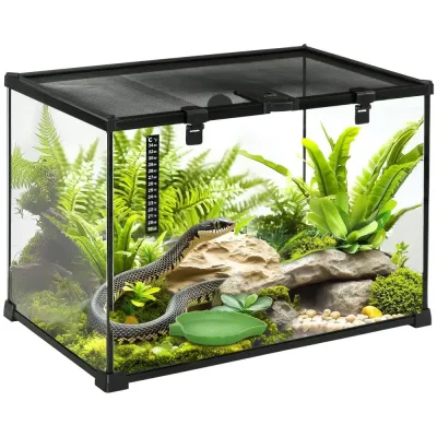Glasterrarium för Reptiler Rymlig 50 x 30 x 35 Cm