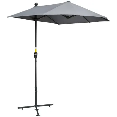 Halvrunt Balkongparasoll med Vev i Polyester 2 x 2 m