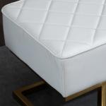 Elegant Sittbänk med Förvaring, Stoppad Bänk i Konstläder med Guldiga Ben, Lyxig Inredningsdetalj för Sovrum och Hall, Vit/Guld, 120 x 43 x 42 cm