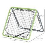 Fotbollsrebounder, Kickback-mål, Dubbelsidig Rebound, Justerbar i 5 Nivåer, Metall, Grön + Svart, 75 x 75 x 64 cm