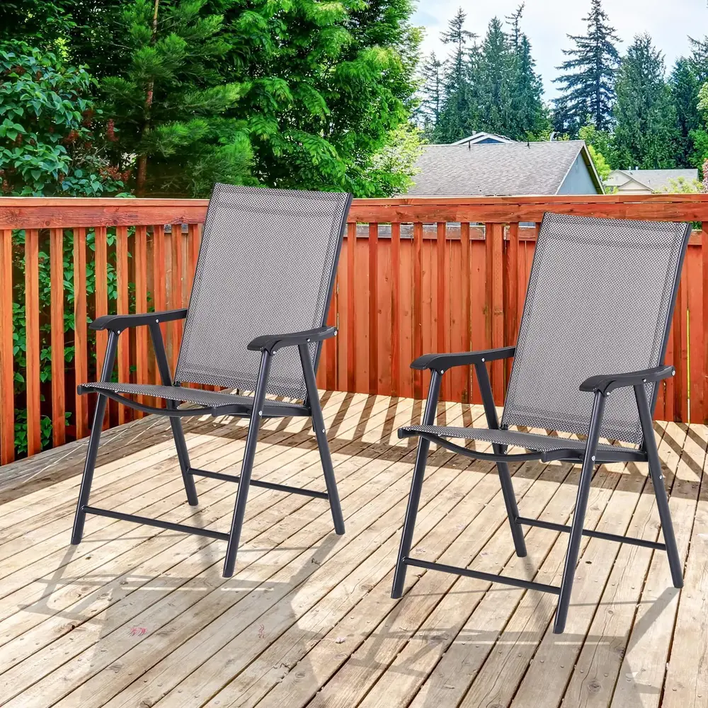 Hopfällbara Campingstolar 2-Pack 58 x 64 x 94 Cm