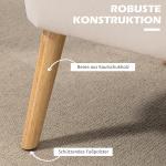 Soffa Loveseat 2-Sits Krämvit av Tyg med Linnelook och Trä för Vardagsrum Dubbelsoffa med Träben Lastkapacitet upp till 150 kg 117 x 56,5 x 77 cm