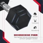 Hexagon Hantlar 2-Pack i Gjutjärn, Gummerade Vikter med Räfflat Grepp, Ergonomiska Hantlar för Styrketräning Hemma, Svart, 2 x 6 kg