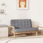 Barnfåtölj Sammet Grå Trä och Tyg för Barnrum Bekväm Barnsoffa med Stoppning och Armstöd för Barn 3–15 År Mjuk Design