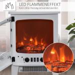 Elektrisk Kamin med LED-Eld, Fristående Värmare med Två Effektlägen, Skapar Mysig Stämning i Hemmet, Vit, 39 x 26 x 54,8 cm, 900/1800 W
