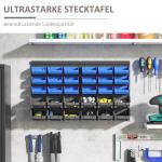 Verkstadsförvaringsställ med 30 Lådor i 2 Storlekar, Stapelbar, Blå, 63 x 18 x 37,5 cm
