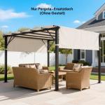 Reservtak till Pergola med UV-skydd och Vattenavvisande Yta för Terrass Hållbar och Prisvärd Krämfärgad Polyester 3 x 3 m
