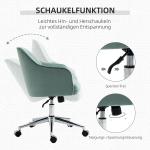 Retro Kontorsstol i Grönt Tyg, Ergonomisk Skrivbordsstol med Vippfunktion, Bekväm Arbetsstol för Hemmakontor, Grön, 120 kg