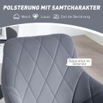 Matsalsstol Stoppad Stol med Armstöd Stålgrå av Sammetslook ve Metall för Kök ve Vardagsrum Köksstol i Retrodesign 58 x 60,5 x 79 cm