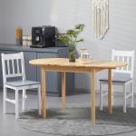Fällbart Matbord i Trä, Drop Leaf Design, för 6 Personer, Naturträ, 140 x 70 x 75 cm