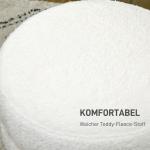 Pall Fotpall Krämvit av Tyg och Trä för Vardagsrum Rund Ottoman med Sittdyna Ø 40 x 45 cm