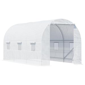 Tunnelväxthus Grön Förlängd Odlingssäsong UV-Skyddat Folieöverdrag Stabil Konstruktion 450 X 200 X 200 Cm